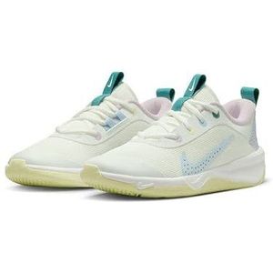 NIKE Omni Multi-Court Sneaker voor jongens, Summit White Cobalt Bliss Citron Tint, 35 EU