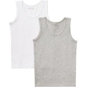 United Colors of Benetton Jongens Set 2 CANOTTE 3OP80H014 Tanktop, Grigio Melange e Bianco 501, XXS, Grigio Melange E Bianco 501, XXS