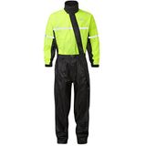 JDC Motorfiets Waterdichte Regenoverall 1PC - Shield - Geel/Zwart - M - Normale Beenlengte