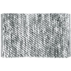 Super zachte chenille Loop antislip badmatten - 50 x 80 cm gladde douchematten van 100% katoen - Extra zacht en wasbaar in de machine (GREY)