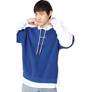 Trendyol Heren rechte lange mouwen plus size sweatshirts, Donkerblauw, L Grote maten