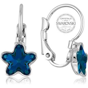 Levien Girl's oorbellen met blauwe Star Crystal sLE0087, Standaard, Niet-edele metalen, Geen edelsteen