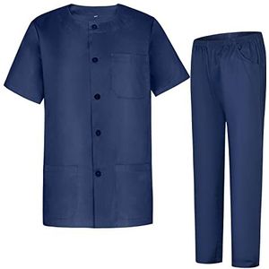 MISEMIYA - Uniform sanitair unisex gezondheiduniformen medische sets 833-8312, Donkerblauw, XXL