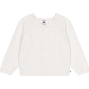 Petit Bateau Gebreide jas voor meisjes, wit, 3 Jaar