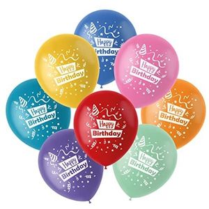 Folat - Ballonnen Color Pop 'Happy Birthday!' Meerkleurig 23cm - 8 stuks