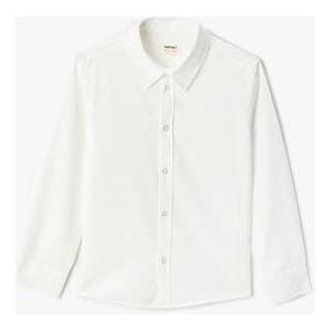 Koton Basic shirt met lange mouwen en polkadot-patroon voor jongens, Wit design (05u), 4-5 Jaren