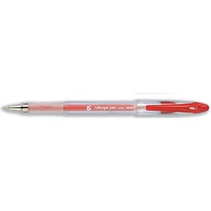 5 Star Office Roller Gel Pen Clear Vat 1.0mm Tip 0.5mm Line Rood [Pack 12]