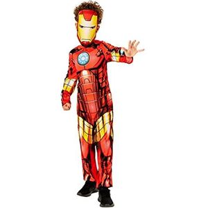 Rubies Iron Man kostuum voor jongens, jumpsuit en masker, officieel Marvel kostuum, duurzaam kostuum, groene collectie, voor Halloween, Kerstmis, carnaval en verjaardag.