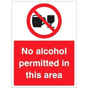 Op dit gebied is geen alcohol toegestaan (zelfklevend vinyl veiligheidsetiket)