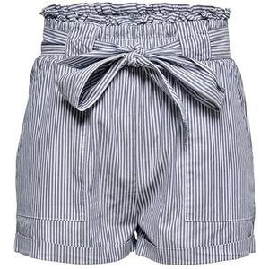 ONLY ONLSMILLA Belt Shorts NOOS Dames Paperbag Shorts, blauw (Medium Blue Denim/W/Stripes), M