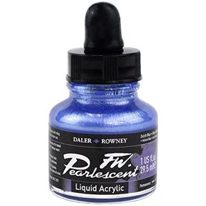 Fles van acryl van Daler-Rowney, FW 29,5 ml, Pearl – kleur Dutch-Blue