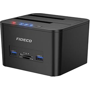 FIDECO - Harde Schijf Docking Station - USB 3.0 - Ondersteuning voor 2,5 en 3,5 inch SATA HDD of SSD - Offline Kloon