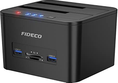 FIDECO - Harde Schijf Docking Station - USB 3.0 - Ondersteuning voor 2,5 en 3,5 inch SATA HDD of SSD - Offline Kloon