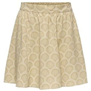 ONLY Dames Onlnova Life Vis Bellis Skirt AOP, Biscotti, S
