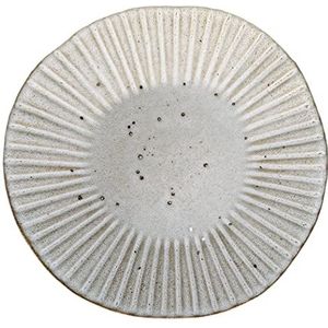PintoCer 2 x grote platte borden van aardewerk, 28 cm, platte borden, vaatwasmachinebestendig en magnetronbestendig, kleur: beige en bruin