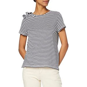 Yargıcı Dames Tied Collar Gedetailleerd T-shirt, Ivoor (Off White 037), L