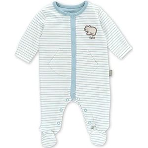 Sigikid Baby-jongens Classic biologisch katoen, wit-blauw/romper, maatpassend