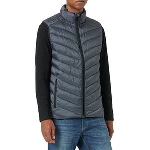 TOM TAILOR Uomini Lichtgewicht gewatteerd vest 1031473, 24267 - Grey Twill Structure, L