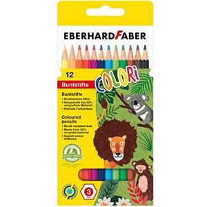 Eberhard Faber 514812 - Colori kleurpotloden, zeskantig, in 12 kleuren, in kartonnen etui, om te schilderen, illustreren en tekenen