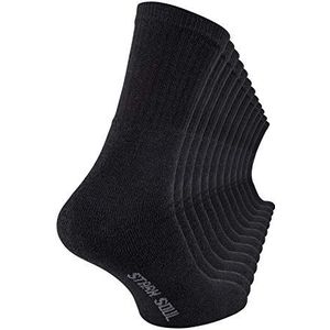STARK SOUL Crew Socks-Essentials, tennissokken, vrijetijdssokken, (6 of 12 paar), katoen, zwart, wit, grijs gemêleerd, 12 paar - zwart, 39/42 EU