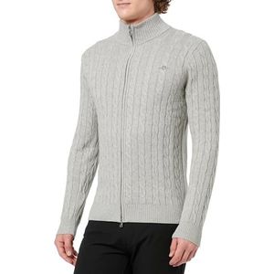 GANT Katoenen cardigan met ritssluiting, gemengd grijs, M