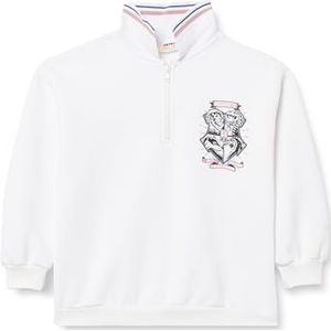 Koton Girls's Harry Potter Varsity Polo Neck Long Sleeve Licensed Half Zip Sweatshirt, ecru(010), 5-6 jaar