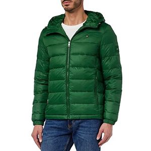 Tommy Hilfiger Gewatteerde jas met capuchon voor heren, geweven, Prep Groen, XS