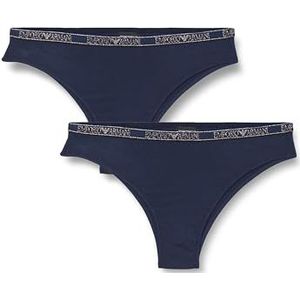 Emporio Armani Halve slip voor dames, Blauw, L