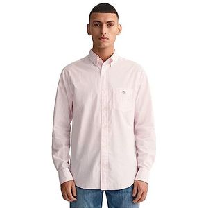 GANT Heren REG POPLIN Stripe Shirt Klassiek hemd, Light Pink, Standaard, lichtroze, L