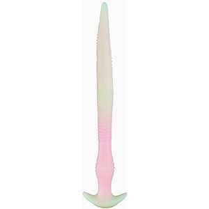 AMAZBEE Silicone Anal Plug Luminous Anal Dildo Colourful Soft Anal Training for Women Super Long Butt Plug Men Couples Anal Dilator Sex Toy (Pink Yellow-M)