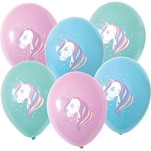Karaloon 30024-C ballonnen eenhoorn, lichtblauw, roze en turquoise