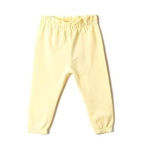 Koton Basic Joggingbroek voor babymeisjes, met overhemd, elastische tailleband, geborsteld, binnenzijde, geel (151), 12-18 Maanden