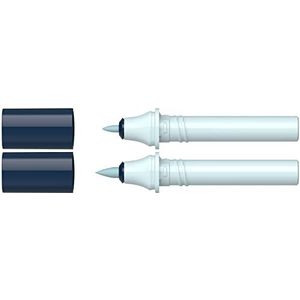 Schneider 040 Paint-It Twinmarkerpatronen (Brush Tip & 1,0 mm ronde punt, kleurintensieve inkt op waterbasis, voor gebruik op papier, >95% gerecycled kunststof) lichtblauw 029