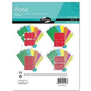 Maildor AE126O verpakking (met 7920 stickers, 60 vellen in formaat DIN A5, 14,8 x 21 cm, ideaal voor kinderen vanaf 2 jaar, geometrische vormen, 1 verpakking kleurrijk