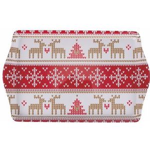 Kersttablet met handgrepen van melamine 38,5 x 24,5 cm, gebreid