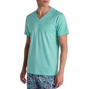 Calida RMX Sleep T-shirt voor heren, van 100% biologisch katoen, Gebleken Aqua, 50 NL