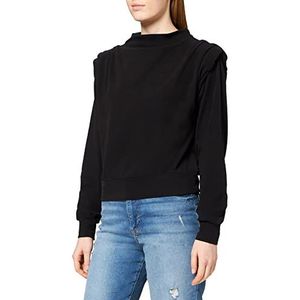 NA-KD Sweatshirt voor dames met plooitjes, gebroken wit, XL