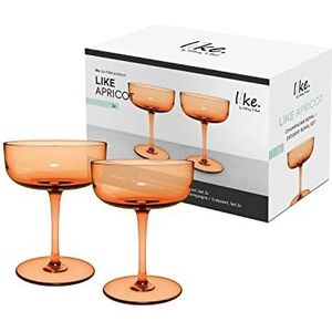 Villeroy & Boch – Like Apricot sektglas / dessertschaaltje set 2dlg., gekleurd glas oranje, inhoud 100ml