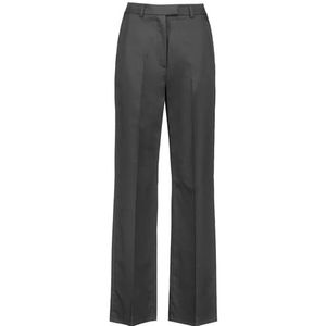 Taifun Elegante damesbroek met wijde pijpen, effen kleuren, normale lengte, zwart, 36