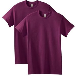 GILDAN Overhemd voor heren, ondoorzichtig (verpakking van 2), Kastanjebruin, XL