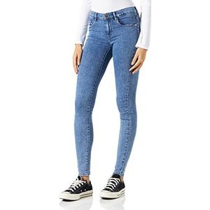 ONLY dames Flanellen broek Onlrain Life Reg Skinny Dnm Noos ,Medium Blue Denim,S