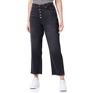 7 For All Mankind Modern Straight Luxe Vintage Jeans voor dames met Frayed Hem & Blootbuttons Jeans, zwart, 23