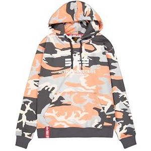 Alpha Industries Basic Hoody Camo voor heren Orange Grey Camo L