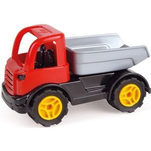Lena 1260 Workies kiepwagen 12 cm, speelgoed van ABS-kunststof, kipper met laadbak, rubberen banden en verzinkte stalen assen, kiepwagen voor kinderen vanaf 18 maanden, speelvrachtwagen, rood