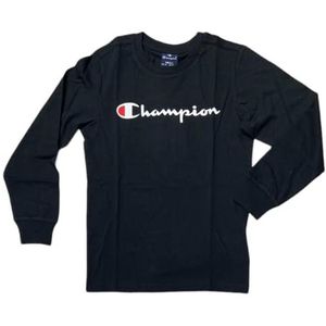 Champion Legacy American Classics B-logo L-s Crewneck shirt met lange mouwen voor kinderen en jongens, Zwart, 15-16 jaar