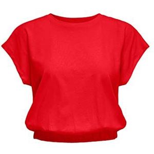 ONLY ONLMAY S/S Cropped Box JRS Top, High Risk Red, L, rood (high risk red), L