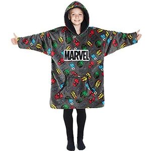 Marvel Hoodies voor jongens, fleece oversized hoodie-deken, Avengers cadeaus voor jongens, grijs, Grijs, One Size