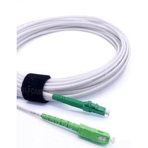 Elfcam® - Glasvezelkabel SC/APC naar LC/APC Singlemode Simplex 9/125μm OS2 Optische jumperband LSZH wit (7 m)
