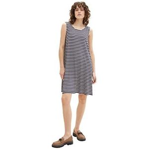 TOM TAILOR Dames 1037425 jurk, 32703-Navy Offwhite Stripe, 34, 32703 - Navy Offwhite Streep, 34