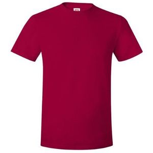 Hanes Heren Nano Premium Cotton T-Shirt (Pack van 2), donkerrood, L